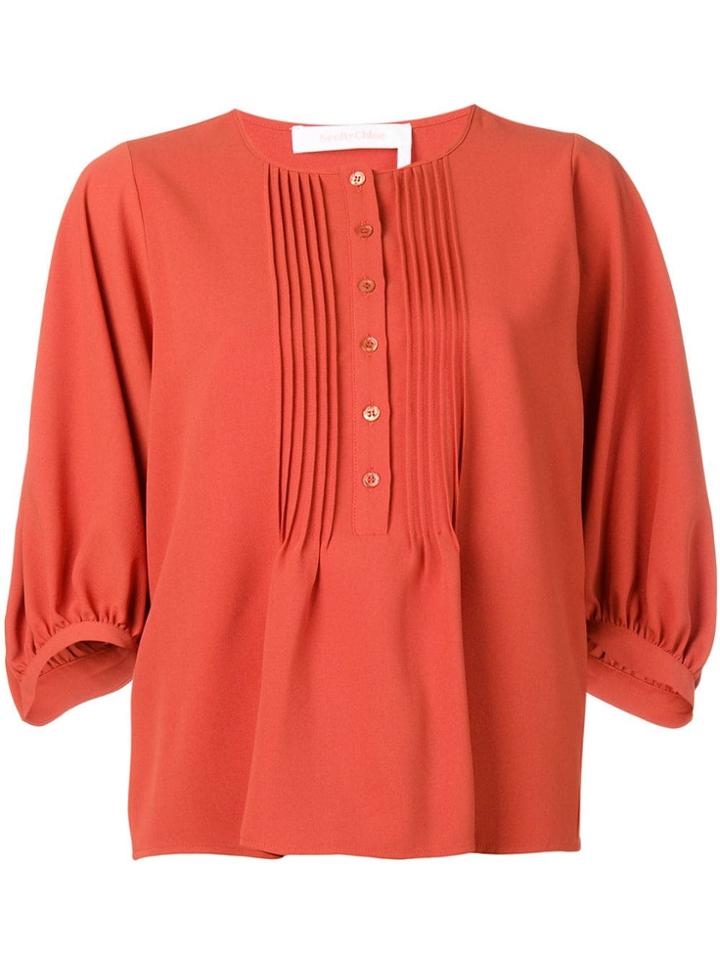 See By Chloé Button Down Collar Blouse - Brown