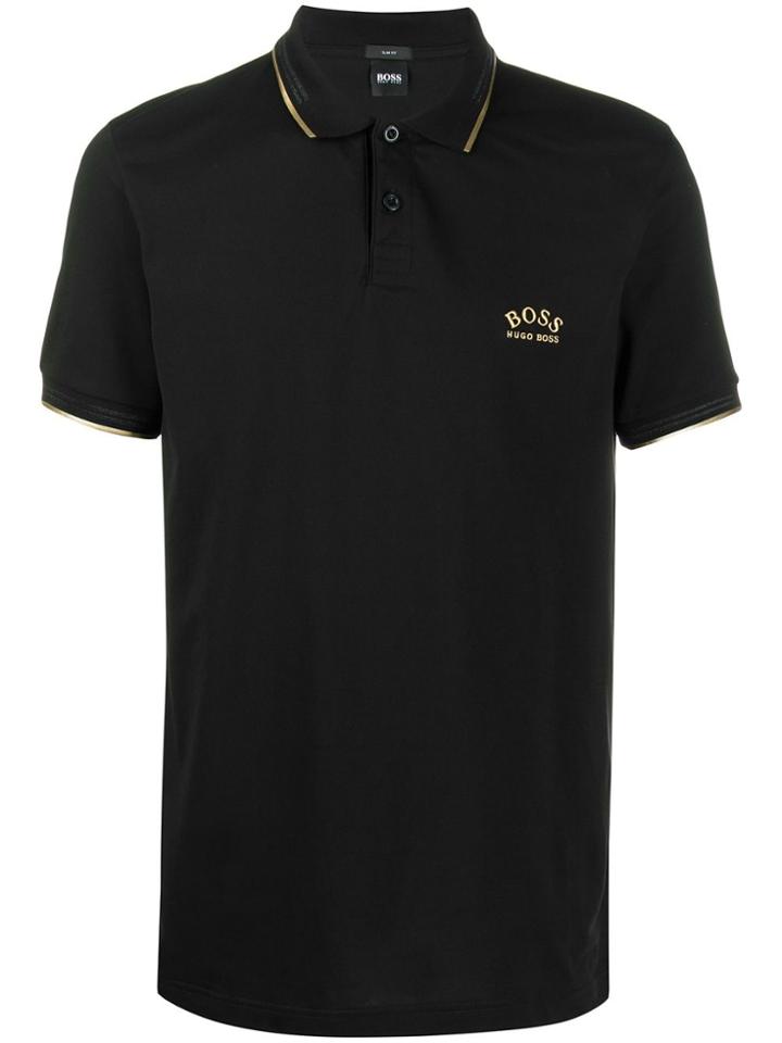 Boss Hugo Boss Gold Tipped Polo Shirt - Black