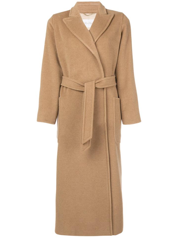 Max Mara Long Belted Coat - Brown