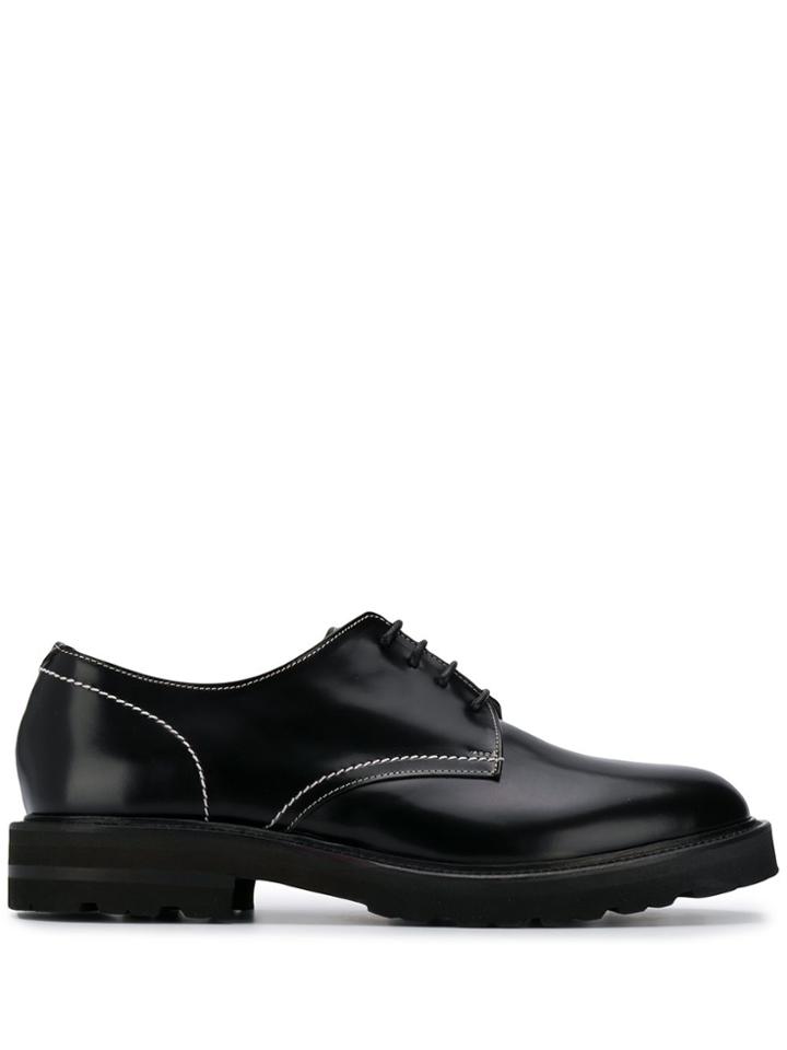 Low Brand Lace Up Oxford Shoes - Black