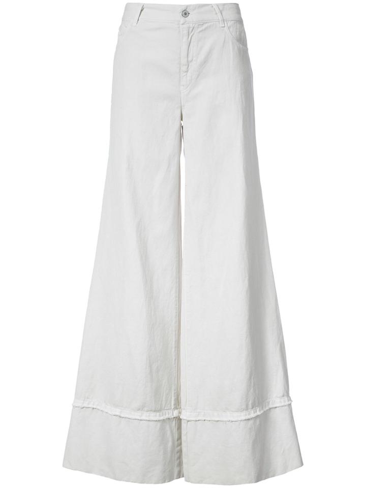 Nili Lotan Stitch Detail Palazzo Trousers - White