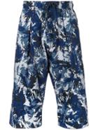 Printed Cropped Trousers - Men - Nylon/polyester - 3, Blue, Nylon/polyester, Kazuyuki Kumagai