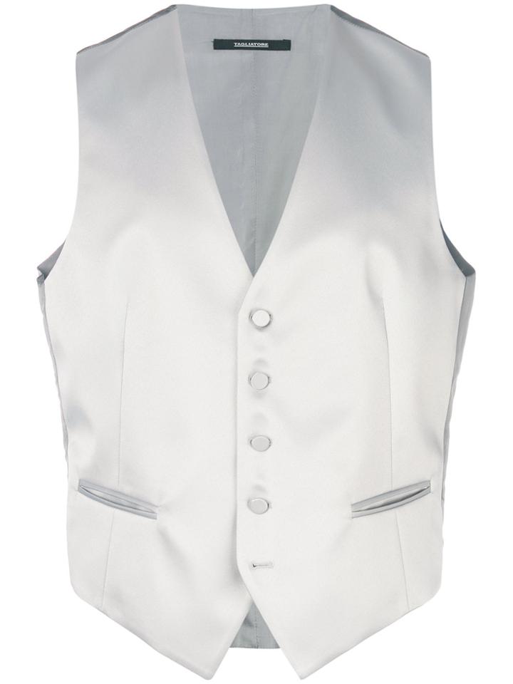 Tagliatore Satin Waistcoat - Grey