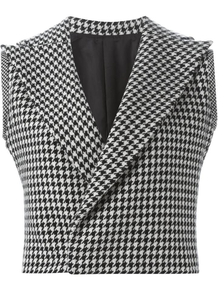 Yohji Yamamoto Vintage Houndstooth Waistcoat - Black