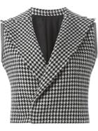 Yohji Yamamoto Vintage Houndstooth Waistcoat - Black
