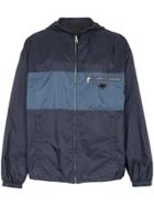 Prada Logo Plaque Stripe Jacket - Blue