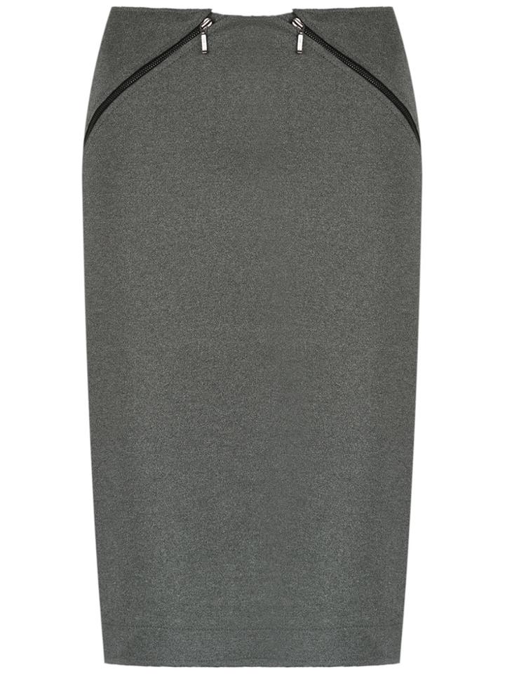 Mara Mac Zipped Pencil Skirt - Grey