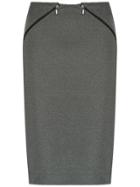 Mara Mac Zipped Pencil Skirt - Grey