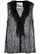 8pm Sleeveless Lace Blouse, Women's, Size: Xs, Black, Polyamide/polyester