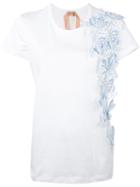 No21 - Floral Applique T-shirt - Women - Cotton/polyester - 44, Women's, White, Cotton/polyester