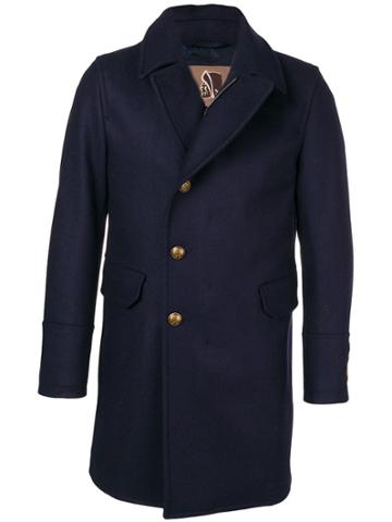 Sealup Single-breasted Coat - Blue