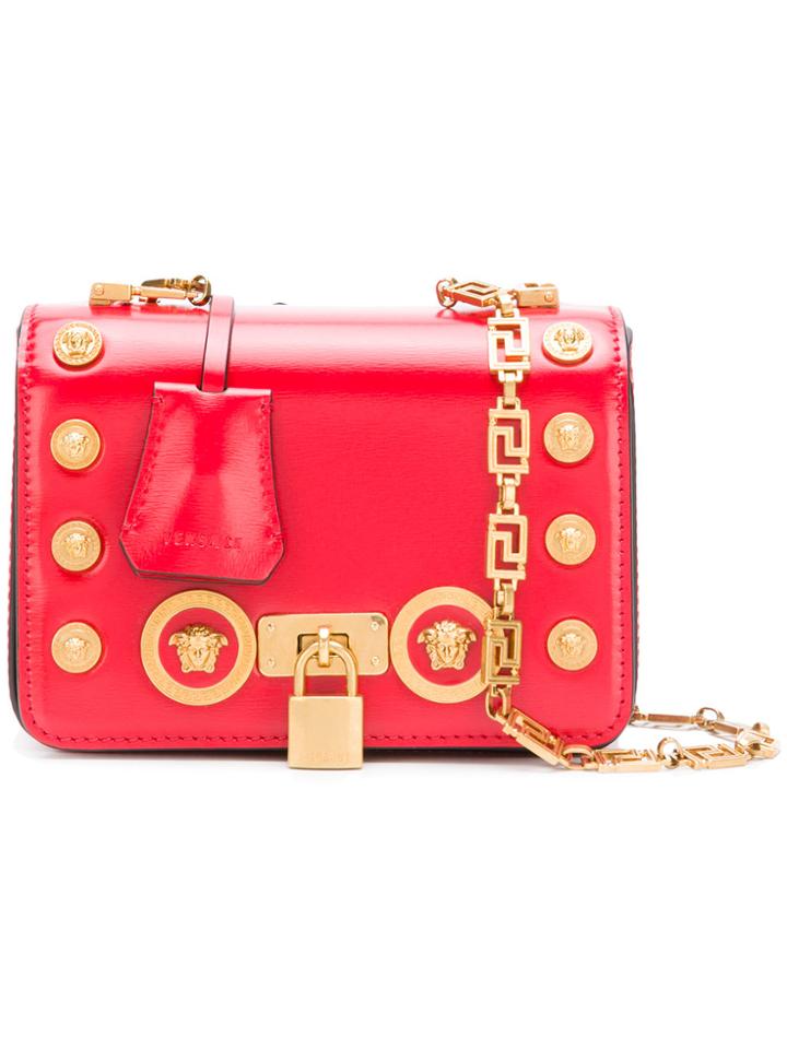 Versace Studded Medusa Crossbody Bag - Red