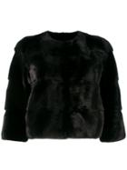 S.w.o.r.d 6.6.44 Cropped Fur Jacket - Black
