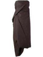 Rick Owens Padded Asymmetric Dress, Women's, Size: 42, Brown, Polyamide/cotton/silk