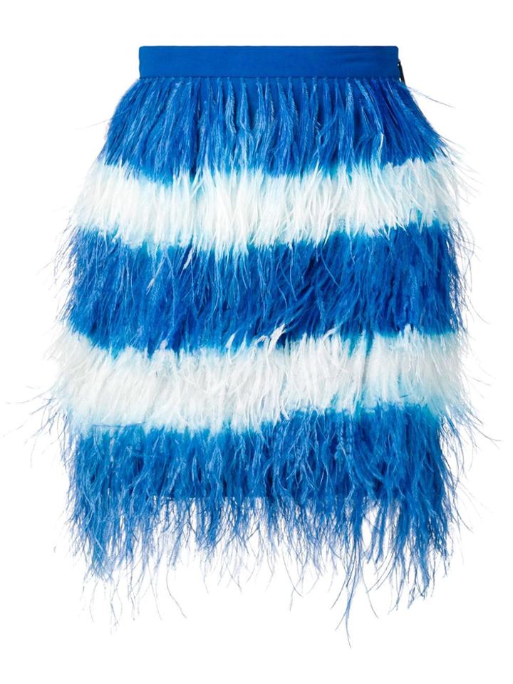 Msgm Feather Mini Skirt - Blue