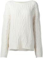 Nili Lotan Cable Knit Jumper, Women's, Size: Xs, White, Polyamide/wool/alpaca