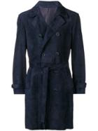 Salvatore Santoro Double Breasted Trench Coat - Blue