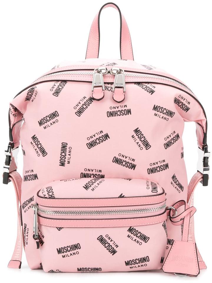 Moschino Medium Logo Backpack - Pink