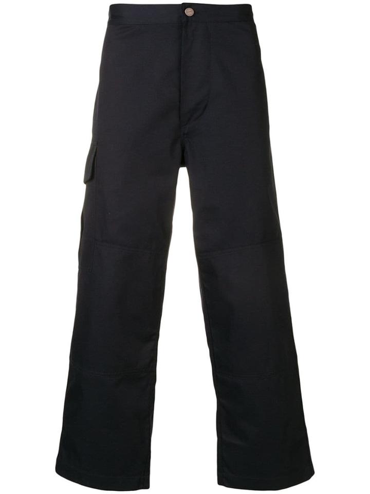 Jacquemus Men Dark Blue Cropped Trousers