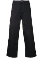 Jacquemus Men Dark Blue Cropped Trousers