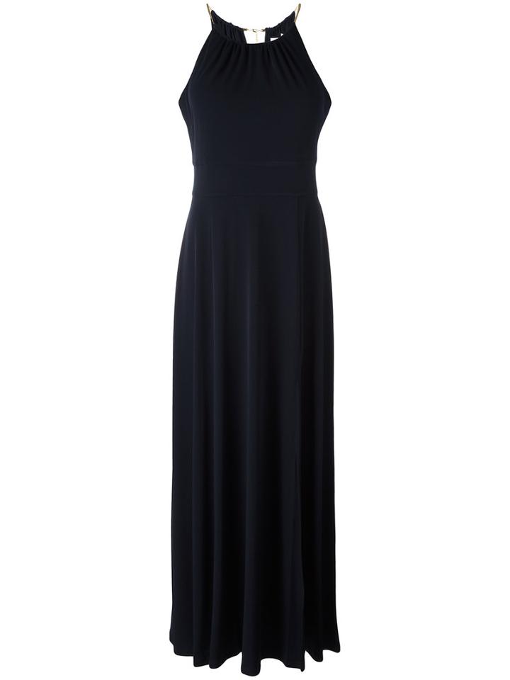 Michael Michael Kors - Metallis Choker Neck Gown - Women - Polyester/spandex/elastane - Xs, Blue, Polyester/spandex/elastane