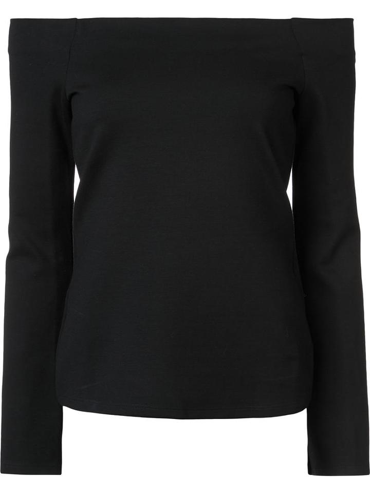 L'agence Off-shoulders Knit Blouse, Women's, Size: Small, Black, Viscose/spandex/elastane