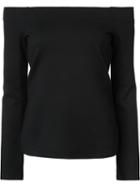 L'agence Off-shoulders Knit Blouse, Women's, Size: Small, Black, Viscose/spandex/elastane