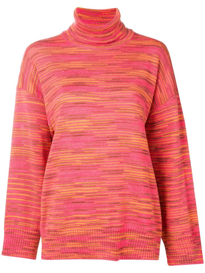 M Missoni Striped Turtleneck Sweater - Pink
