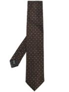Ermenegildo Zegna Geometric Embroidered Tie - Brown