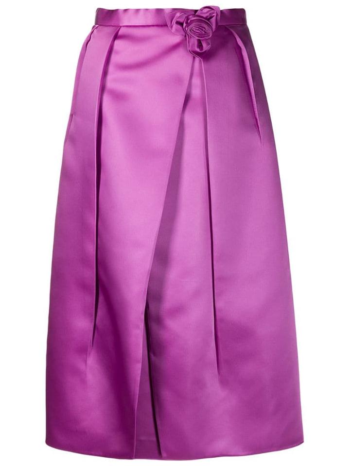 Prada Flower Detail Glossy Skirt - Purple