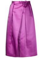 Prada Flower Detail Glossy Skirt - Purple