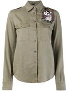 Love Moschino Embroidered Patch Shirt - Green