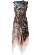 Antonio Marras Floral Print Flared Dress - Brown
