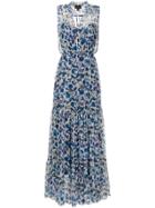 Saloni Long Printed Dress - Blue