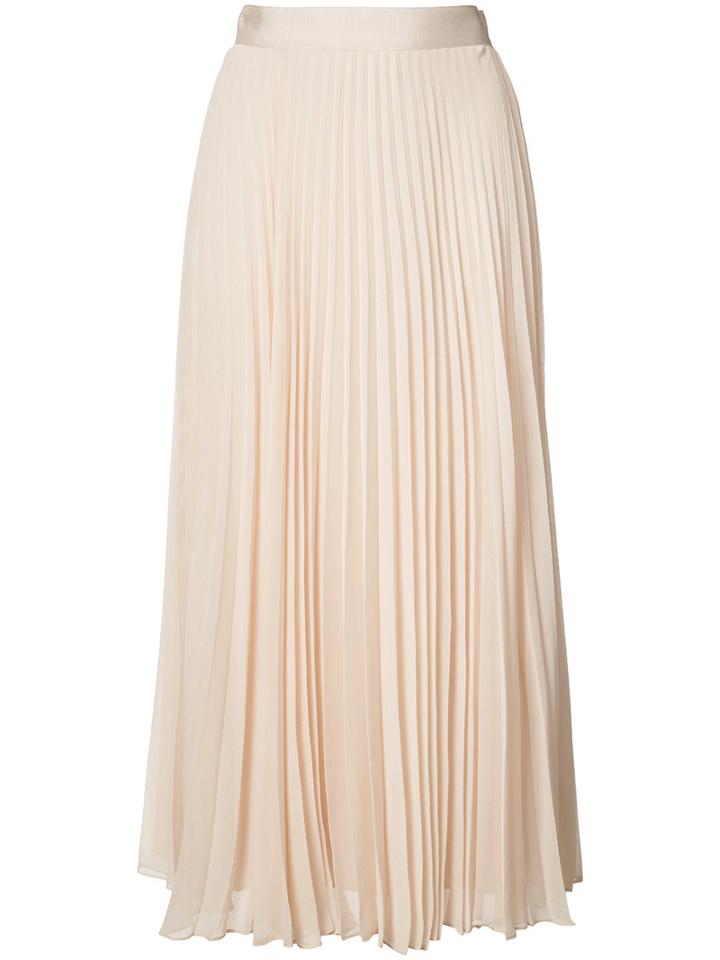 Alice+olivia Midi Pleated Skirt, Women's, Size: 6, Nude/neutrals, Polyester/spandex/elastane
