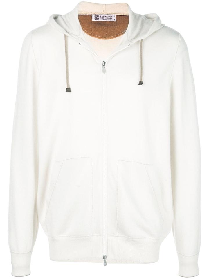 Brunello Cucinelli Zipped Hoodie - White