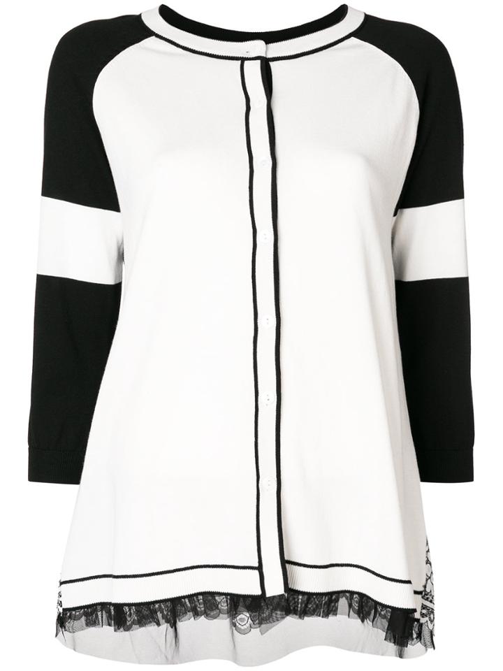 Twin-set Tulle Trim Cardigan - White