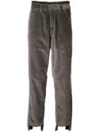 Maison Flaneur Dropped Hem Corduroy Trousers - Grey