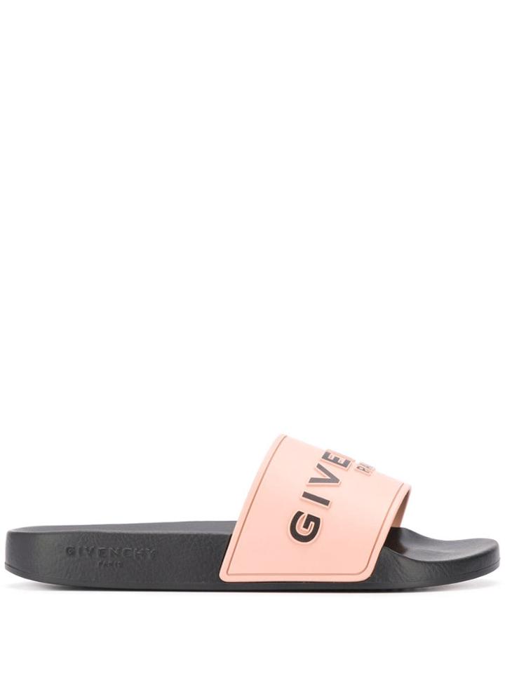 Givenchy 3d Logo Slides - Pink
