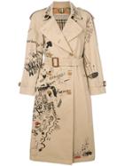 Burberry Illustrated Print Trench Coat - Nude & Neutrals