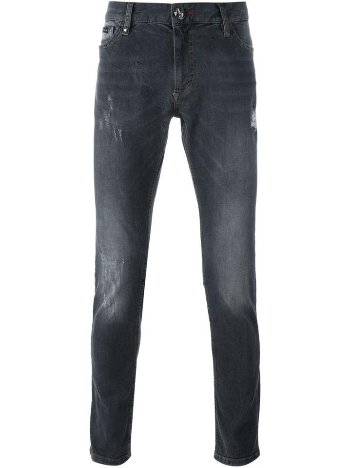 Philipp Plein Rage Skinny Jeans, Men's, Size: 32, Grey, Cotton/spandex/elastane