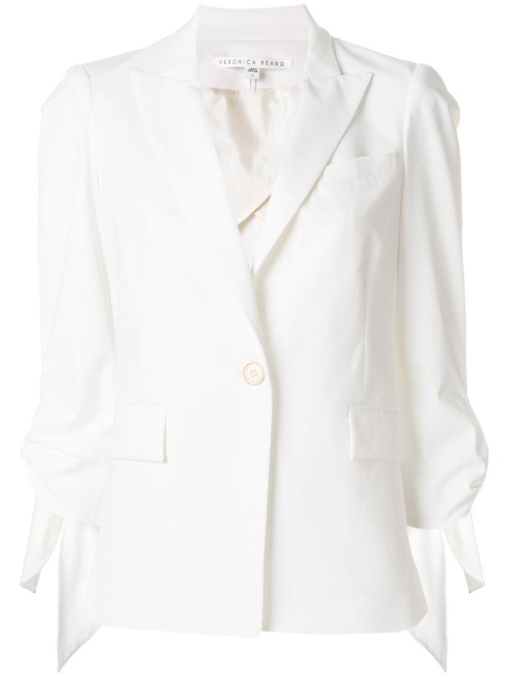 Veronica Beard Tie Cuff Detail Blazer - White
