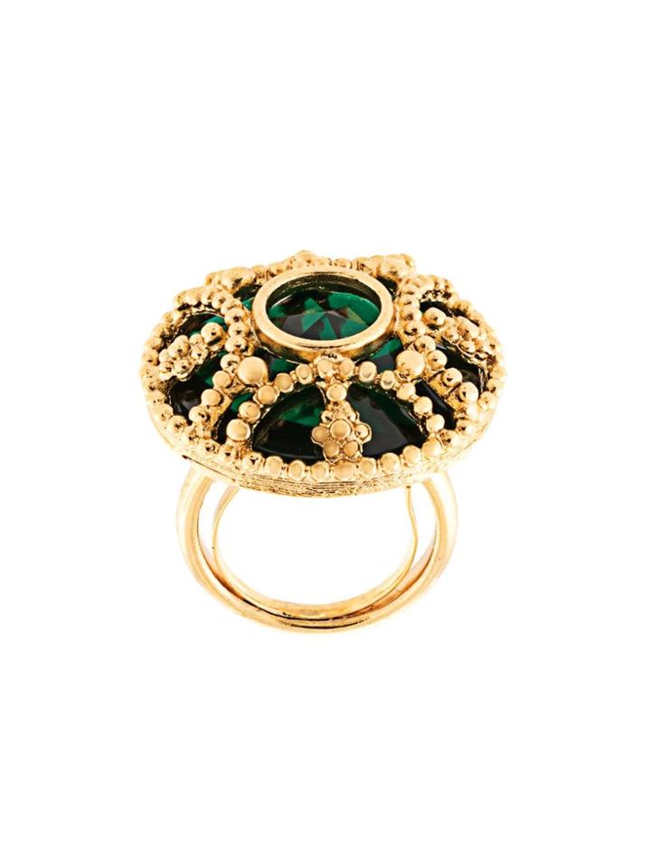 Kenneth Jay Lane Stone Circle Ring - Gold
