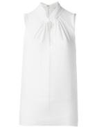 Michael Michael Kors Keyhole Tank Top, Women's, Size: Large, White, Polyester/spandex/elastane