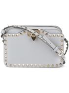 Valentino Studded Shoulder Bag, Women's, Grey, Leather/metal