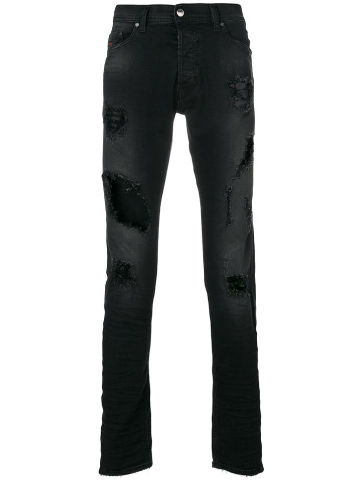 Diesel Tepphar Distressed Jeans - Black