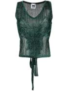 M Missoni Metallic-knit Top - Green