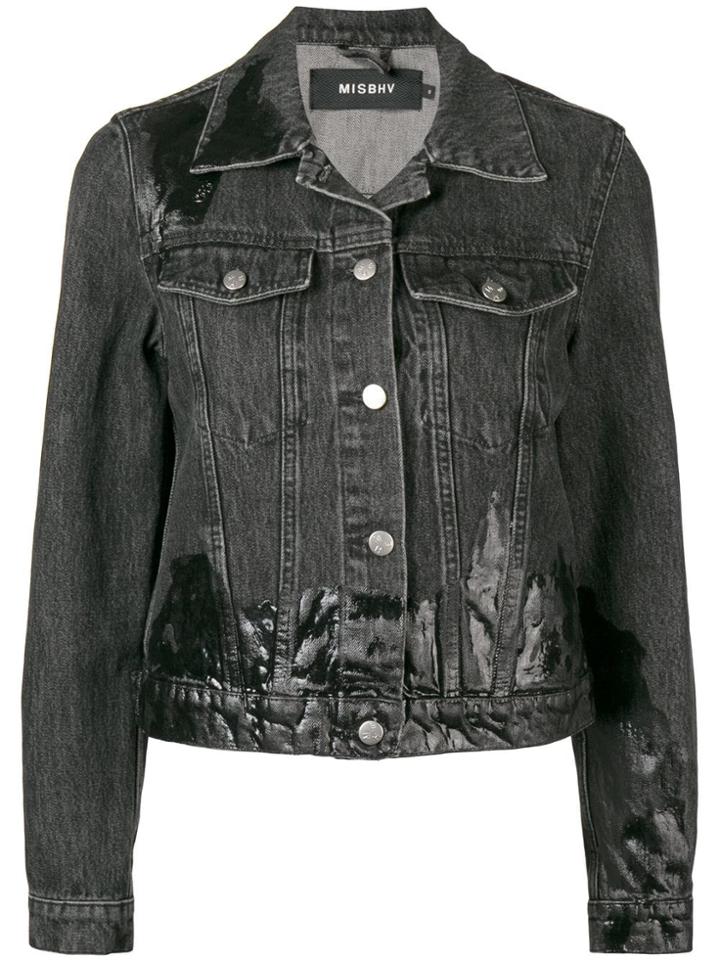 Misbhv Paint Detail Denim Jacket - Black