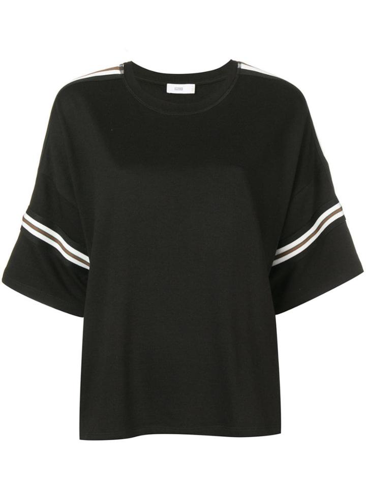 Closed Striped Oversized T-shirt - Black