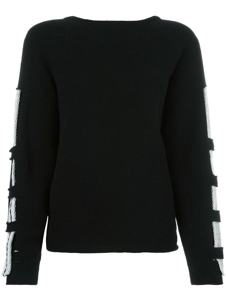 Zeus+dione Detailed Sleeves Jumper, Women's, Size: 38, Black, Merino/cashmere
